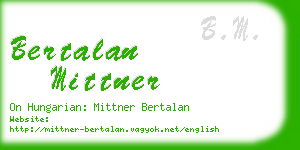 bertalan mittner business card